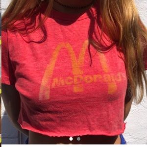 RARE VINTAGE MCDONALDS CROPPED TOP TEE